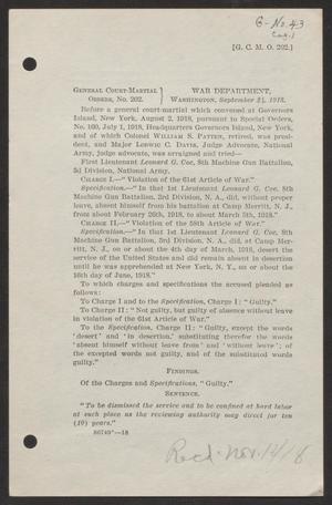 Primary view of object titled '[U.S. War Department General Court-Martial Orders 202]'.
