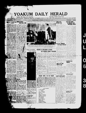 Primary view of object titled 'Yoakum Daily Herald (Yoakum, Tex.), Vol. 42, No. 82, Ed. 1 Friday, July 8, 1938'.