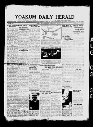 Primary view of object titled 'Yoakum Daily Herald (Yoakum, Tex.), Vol. 42, No. 104, Ed. 1 Wednesday, August 3, 1938'.