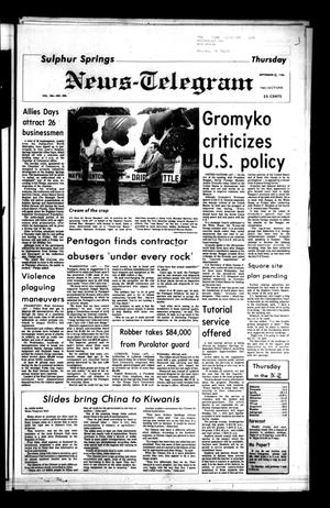 Primary view of object titled 'Sulphur Springs News-Telegram (Sulphur Springs, Tex.), Vol. 106, No. 230, Ed. 1 Thursday, September 27, 1984'.