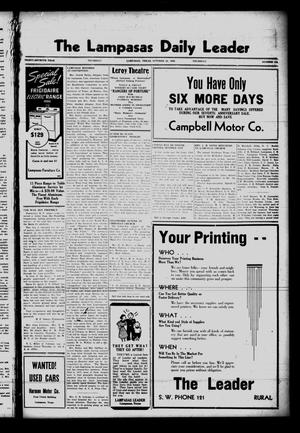 Primary view of object titled 'The Lampasas Daily Leader (Lampasas, Tex.), Vol. 37, No. 198, Ed. 1 Thursday, October 24, 1940'.