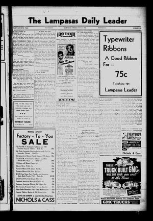 Primary view of object titled 'The Lampasas Daily Leader (Lampasas, Tex.), Vol. 37, No. 125, Ed. 1 Wednesday, July 31, 1940'.