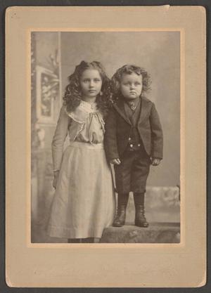 [Photograph of Two Unknown Children With Curly Hair]