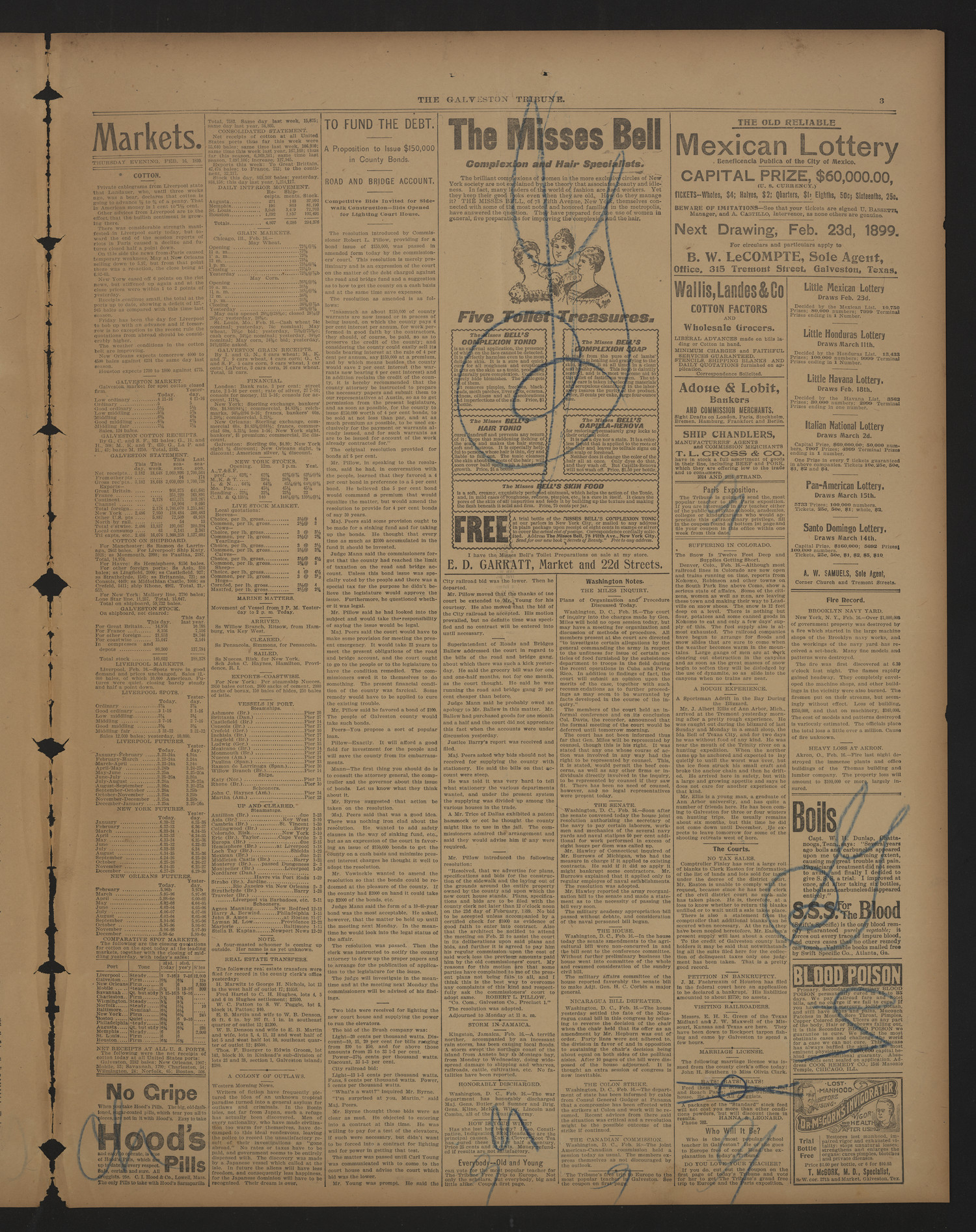 Galveston Tribune. (Galveston, Tex.), Vol. 19, No. 75, Ed. 1 Thursday, February 16, 1899
                                                
                                                    [Sequence #]: 3 of 4
                                                
