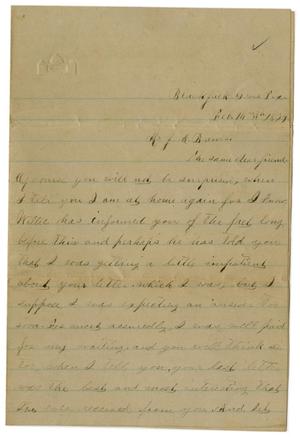 Primary view of object titled '[Letter from Emma Davis to John C. Brewer, February 14, 1879]'.