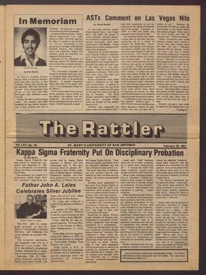 Primary view of object titled 'The Rattler (San Antonio, Tex.), Vol. 65, No. 18, Ed. 1 Wednesday, February 18, 1981'.