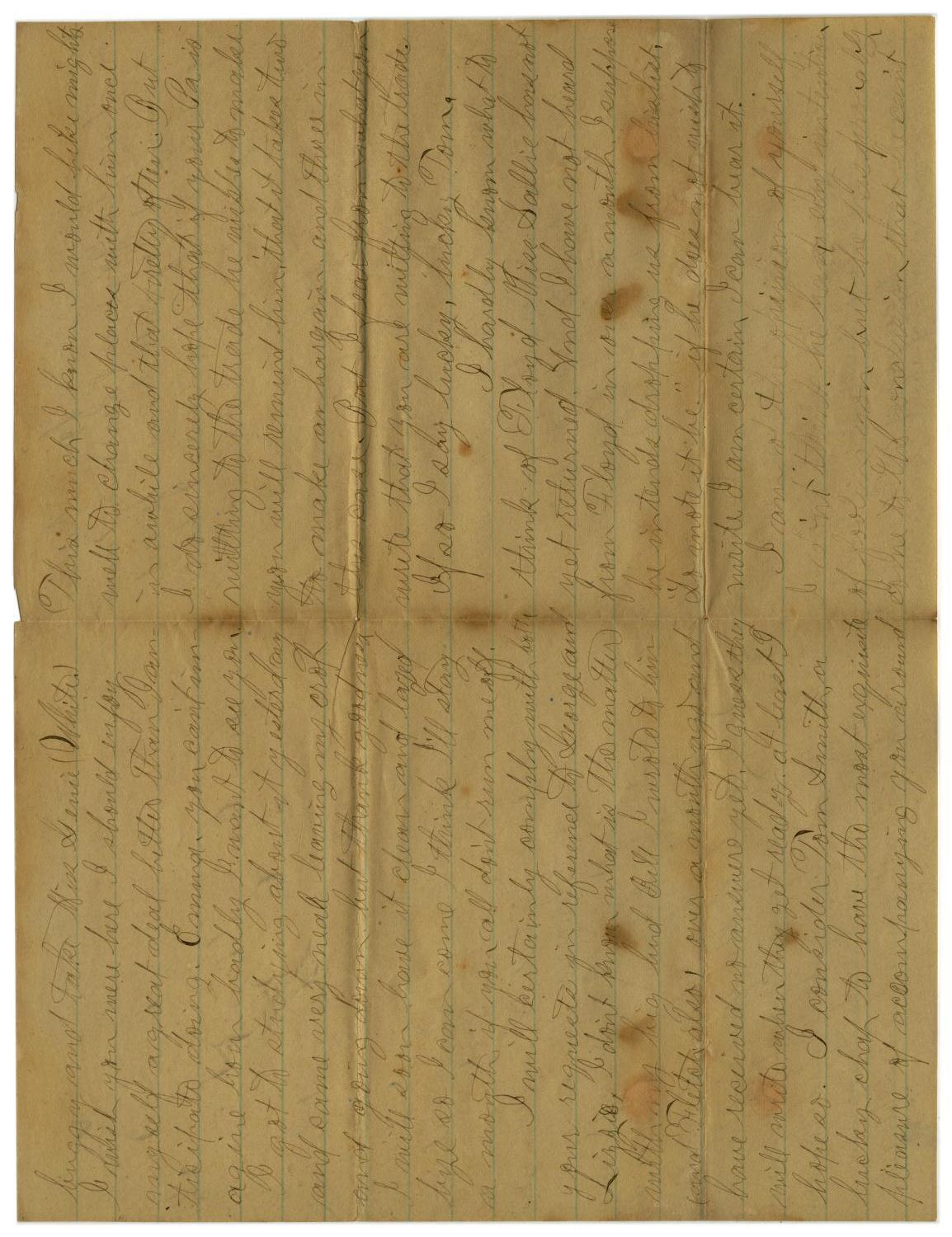 [Letter from John C. Brewer to Emma Davis, June 4, 1879]
                                                
                                                    [Sequence #]: 2 of 6
                                                