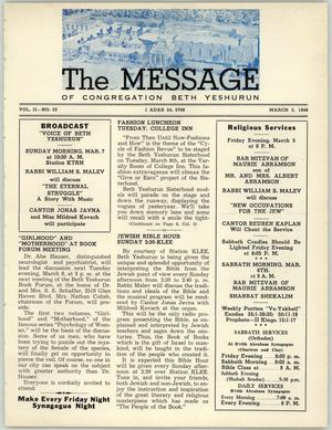 Primary view of object titled 'The Message, Volume 2, Number 23, March 1948'.