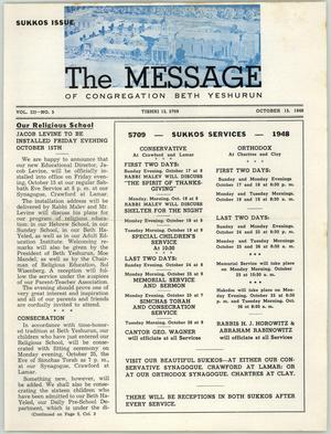 Primary view of object titled 'The Message, Volume 3, Number 5, October 1948'.
