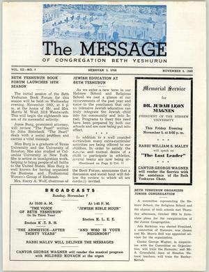 The Message, Volume 3, Number 7, November 1948