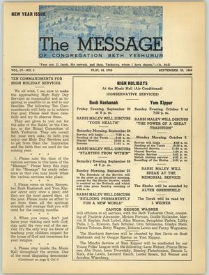 The Message, Volume 4, Number 3, September 1949