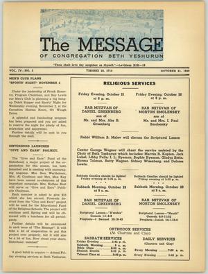 Primary view of object titled 'The Message, Volume 4, Number 5, October 1949'.