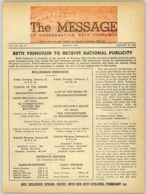Primary view of object titled 'The Message, Volume 4, Number 12, January 1950'.