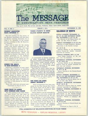 Primary view of object titled 'The Message, Volume 5, Number 5, November 1950'.