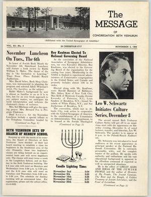 The Message, Volume 11, Number 3, November 1956