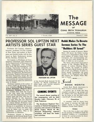 Primary view of object titled 'The Message, Volume 14, Number 5, January 1960'.