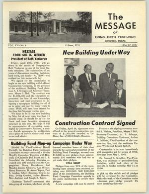 The Message, Volume 15, Number 9, May 1961