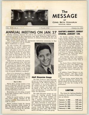 The Message, Volume 17, Number 4, January 1963