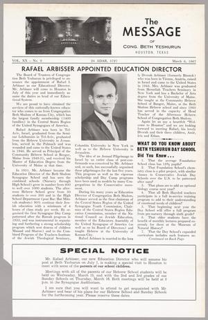 The Message, Volume 20, Number 9, March 6, 1967