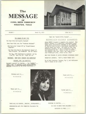 Primary view of object titled 'The Message, Volume 1, Number 5, April 1973'.