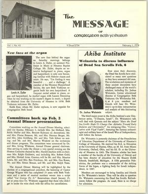 The Message, Volume 1, Number 43, February 1974