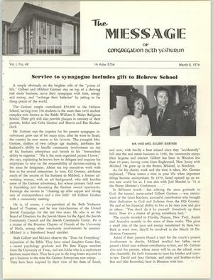 The Message, Volume 1, Number 48, March 1974