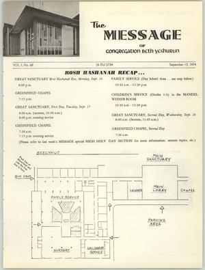 The Message, Volume 1, Number 68, September 1974