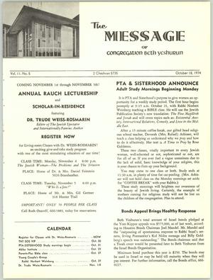 The Message, Volume 2, Number 5, October 1974