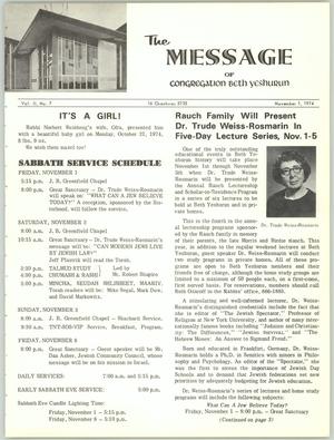 The Message, Volume 2, Number 7, November 1974
