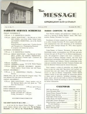 The Message, Volume 2, Number 11, November 1974