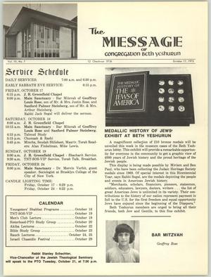 Primary view of object titled 'The Message, Volume 3, Number 7, October 1975'.