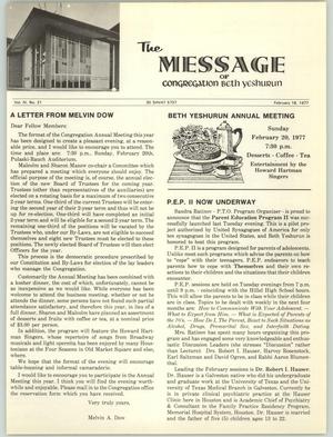 The Message, Volume 4, Number 21, February 1977