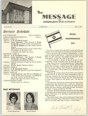 The Message, Volume 4, Number 29, April 1977