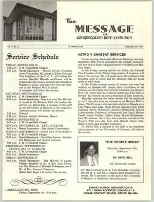 The Message, Volume 5, Number 2, September 1977
