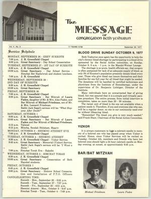 The Message, Volume 5, Number 3, September 1977