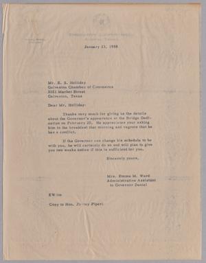[Letter from Emma M. Ward to E. S. Holliday, January 23, 1958]