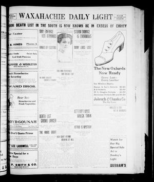 Primary view of object titled 'Waxahachie Daily Light (Waxahachie, Tex.), Vol. 20, No. 313, Ed. 1 Saturday, March 22, 1913'.