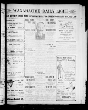 Primary view of object titled 'Waxahachie Daily Light (Waxahachie, Tex.), Vol. 21, No. 36, Ed. 1 Saturday, May 10, 1913'.