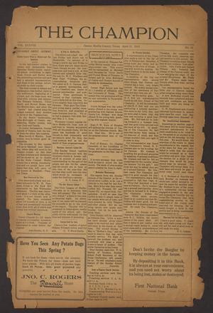 The Champion (Center, Tex.), Vol. 38, No. 16, Ed. 1 Wednesday, April 21, 1915
