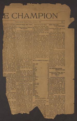 The Champion (Center, Tex.), Vol. [39], No. 1, Ed. 1 Wednesday, January 5, 1916