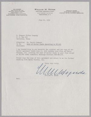 [Letter from William M. Hynds to H. Kempner Cotton Company, July 21, 1959]