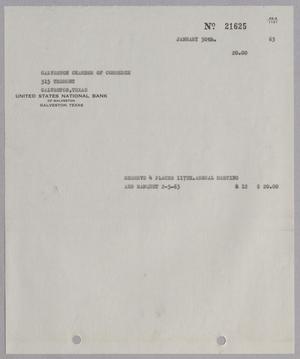 [Invoice for Expenses of the Galveston Chamber of Commerce, January 1963]