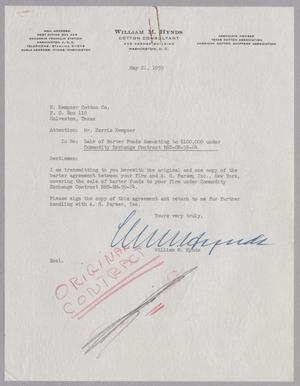 [Letter from William M. Hynds to H. Kempner Cotton Company, May 21, 1959]