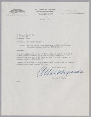 [Letter from William M. Hynds to H. Kempner Cotton Company, May 15, 1959]