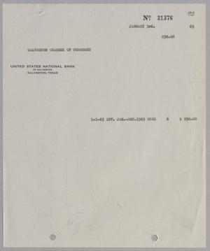[Invoice for 1963 Dues, January 1963]
