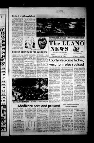 The Llano News (Llano, Tex.), Vol. 93, No. 37, Ed. 1 Thursday, July 12, 1984