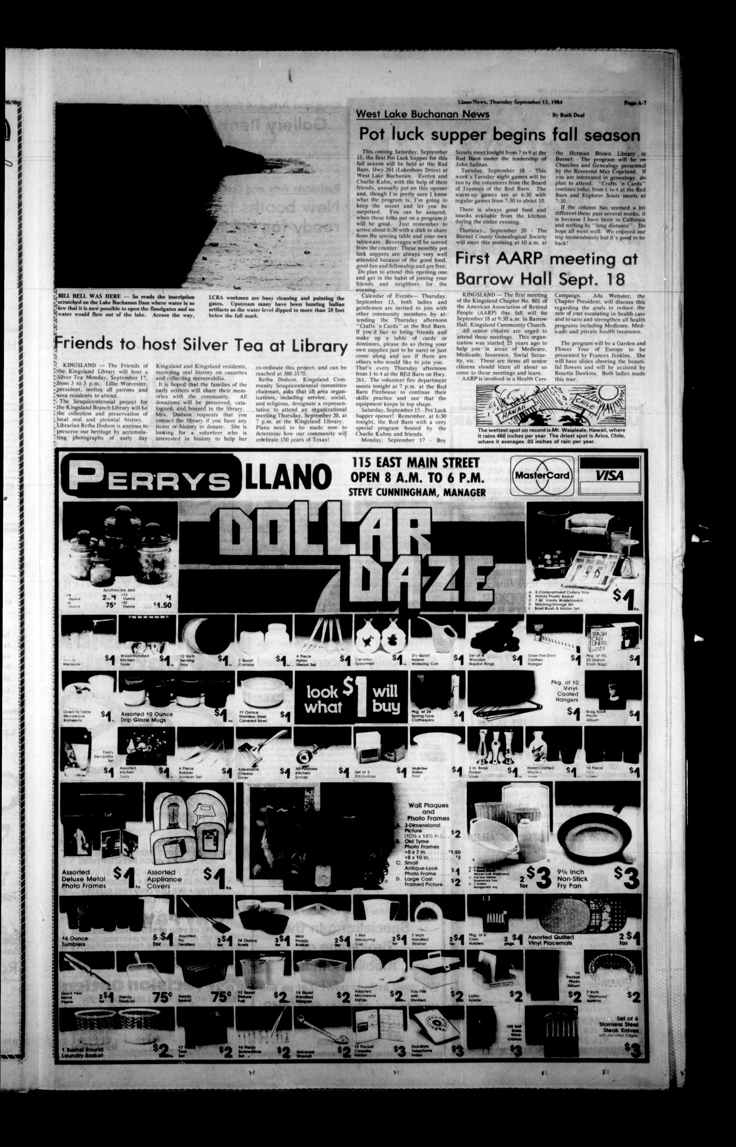 The Llano News (Llano, Tex.), Vol. 93, No. 46, Ed. 1 Thursday, September 13, 1984
                                                
                                                    [Sequence #]: 7 of 24
                                                