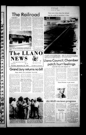 Primary view of object titled 'The Llano News (Llano, Tex.), Vol. 93, No. 47, Ed. 1 Thursday, September 20, 1984'.