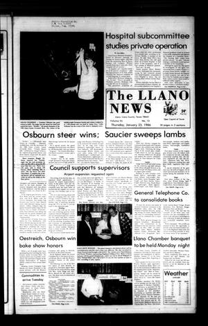 The Llano News (Llano, Tex.), Vol. 95, No. 13, Ed. 1 Thursday, January 23, 1986