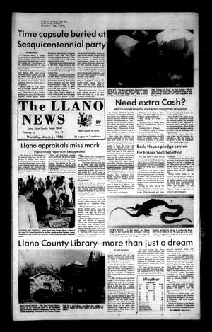 Primary view of object titled 'The Llano News (Llano, Tex.), Vol. 95, No. 18, Ed. 1 Thursday, March 6, 1986'.
